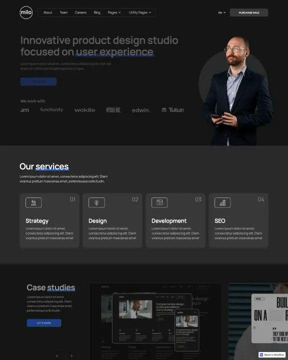 Product Design Studio Webflow Template